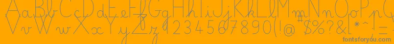 BelleAllureGS Fin-Schriftart – Graue Schriften auf orangefarbenem Hintergrund