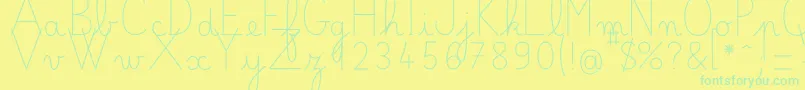 Czcionka BelleAllureGS Fin – zielone czcionki na żółtym tle