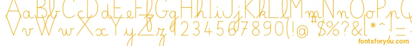 BelleAllureGS Fin-Schriftart – Orangefarbene Schriften auf weißem Hintergrund