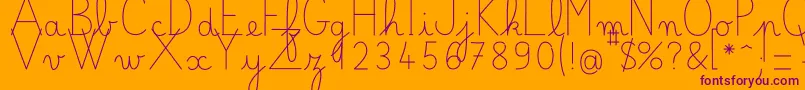 BelleAllureGS Fin-Schriftart – Violette Schriften auf orangefarbenem Hintergrund