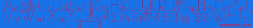 BelleAllureGS Fin-Schriftart – Rote Schriften auf blauem Hintergrund