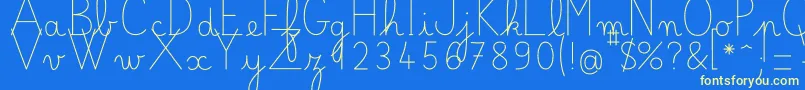 BelleAllureGS Fin-Schriftart – Gelbe Schriften auf blauem Hintergrund
