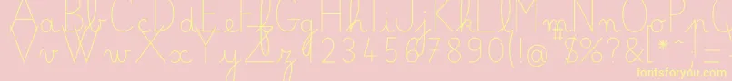 BelleAllureGS Fin-Schriftart – Gelbe Schriften auf rosa Hintergrund