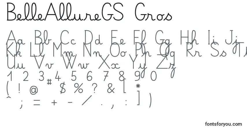 Fuente BelleAllureGS Gros - alfabeto, números, caracteres especiales