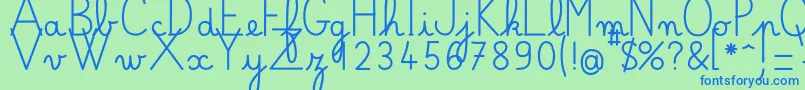 BelleAllureGS Gros Font – Blue Fonts on Green Background