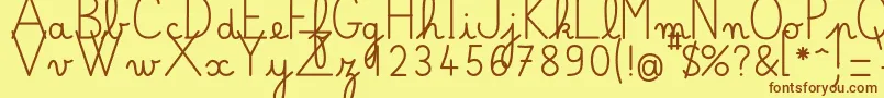 BelleAllureGS Gros Font – Brown Fonts on Yellow Background