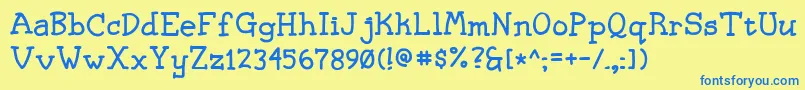 Шрифт NvscriptUci – синие шрифты на жёлтом фоне