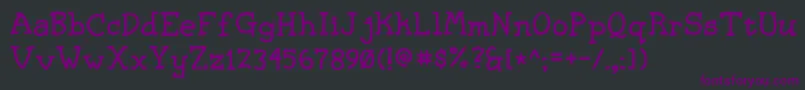 Fonte NvscriptUci – fontes roxas em um fundo preto