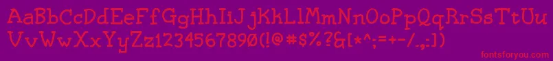 NvscriptUci Font – Red Fonts on Purple Background