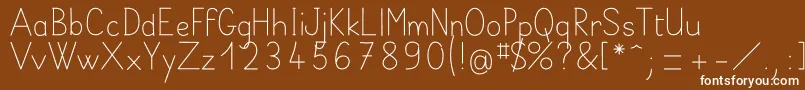 BelleAllureScript2i Fin Font – White Fonts on Brown Background