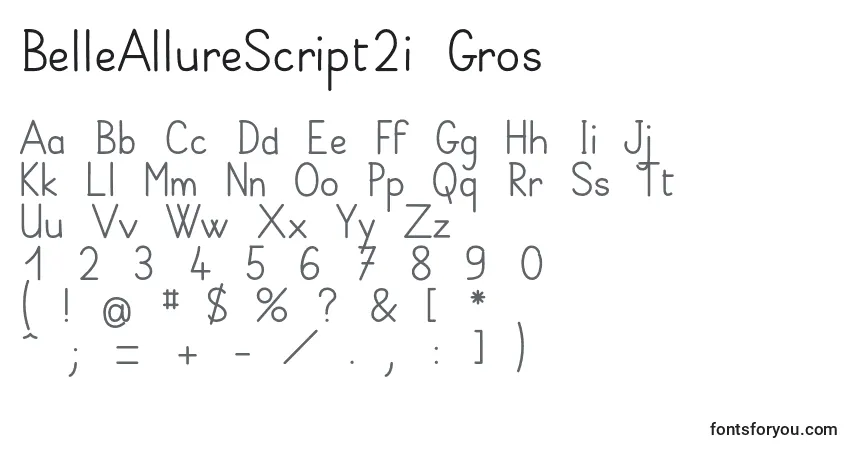 Fuente BelleAllureScript2i Gros - alfabeto, números, caracteres especiales