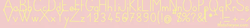 Police BelleAllureScript3i Gros – polices jaunes sur fond rose