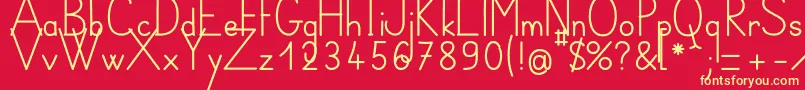 BelleAllureScript3i Gros-Schriftart – Gelbe Schriften auf rotem Hintergrund