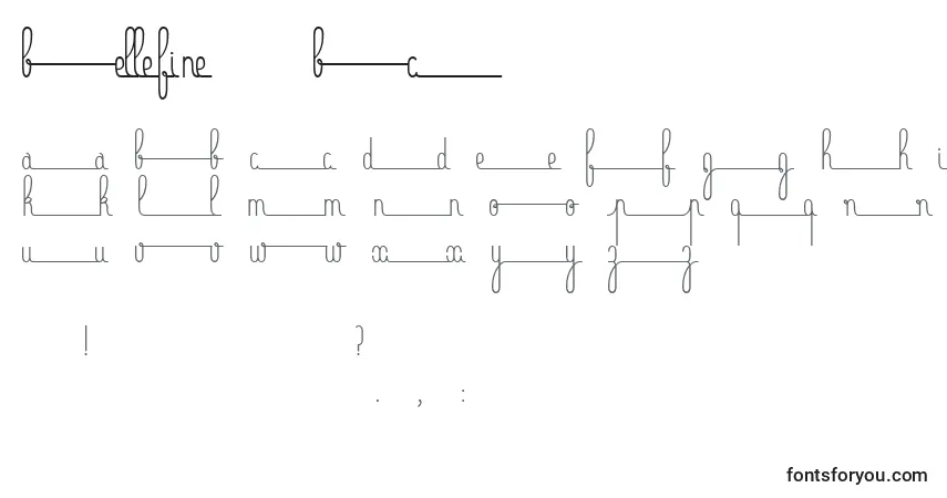 Schriftart Bellefine   BC – Alphabet, Zahlen, spezielle Symbole