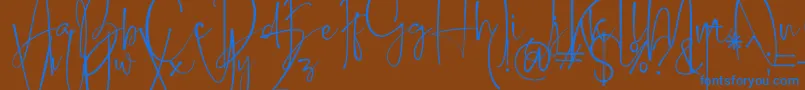 Belleson Font – Blue Fonts on Brown Background