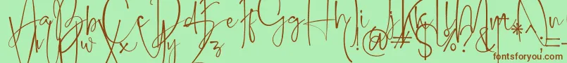 Belleson Font – Brown Fonts on Green Background