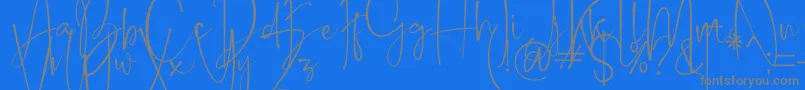 Belleson-Schriftart – Graue Schriften auf blauem Hintergrund