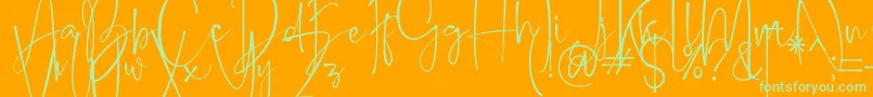 Belleson-Schriftart – Grüne Schriften auf orangefarbenem Hintergrund