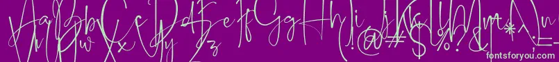 Belleson Font – Green Fonts on Purple Background