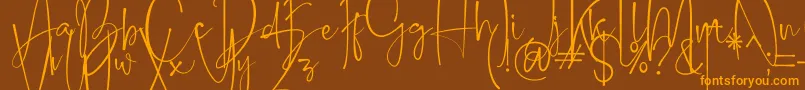 Belleson Font – Orange Fonts on Brown Background