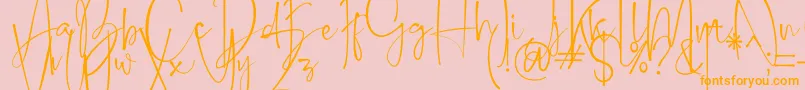 Belleson-Schriftart – Orangefarbene Schriften auf rosa Hintergrund