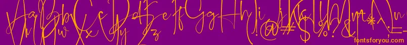 Belleson Font – Orange Fonts on Purple Background