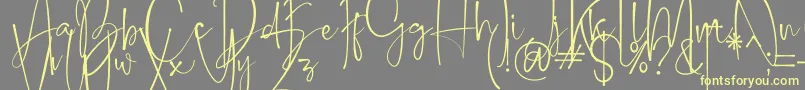 Belleson Font – Yellow Fonts on Gray Background