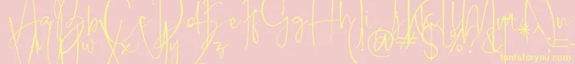 Belleson Font – Yellow Fonts on Pink Background