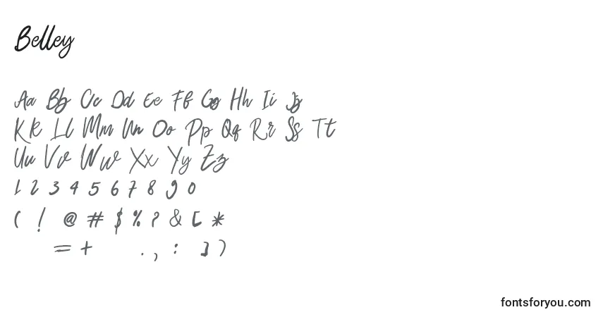 Schriftart Belley – Alphabet, Zahlen, spezielle Symbole