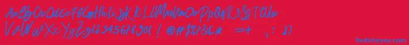 Belley Font – Blue Fonts on Red Background