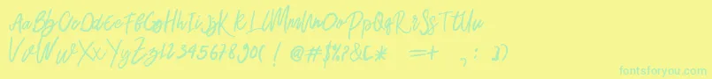 Belley-Schriftart – Grüne Schriften auf gelbem Hintergrund