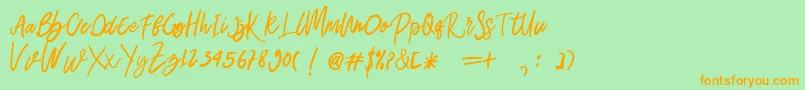 Belley Font – Orange Fonts on Green Background