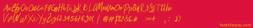 フォントBelley – 赤い背景にオレンジの文字