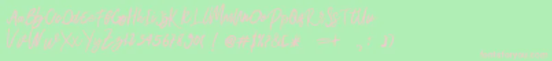 Belley-fontti – vaaleanpunaiset fontit vihreällä taustalla