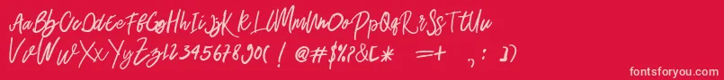 Belley Font – Pink Fonts on Red Background