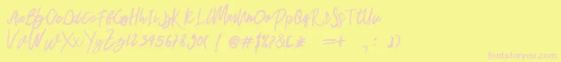 Belley Font – Pink Fonts on Yellow Background