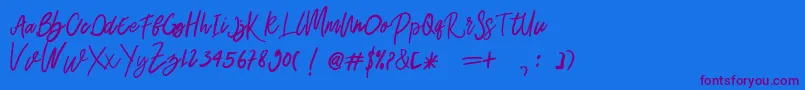 Belley Font – Purple Fonts on Blue Background