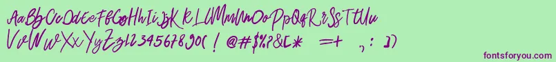 Belley Font – Purple Fonts on Green Background