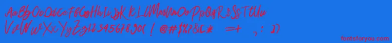 Belley Font – Red Fonts on Blue Background