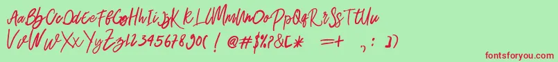 Belley Font – Red Fonts on Green Background