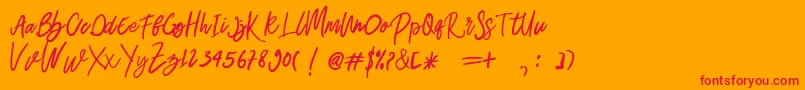 Belley Font – Red Fonts on Orange Background