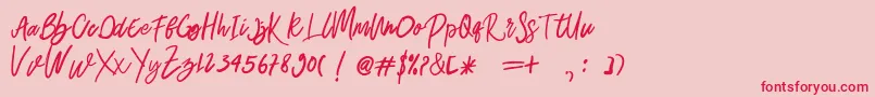 Belley Font – Red Fonts on Pink Background