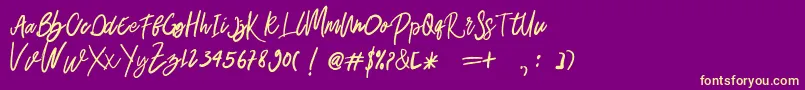 Belley Font – Yellow Fonts on Purple Background