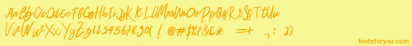 Belley Font – Orange Fonts on Yellow Background