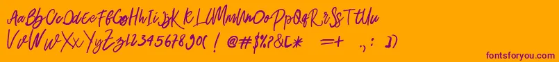 Belley Font – Purple Fonts on Orange Background