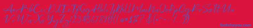 Bellgonate Font – Blue Fonts on Red Background