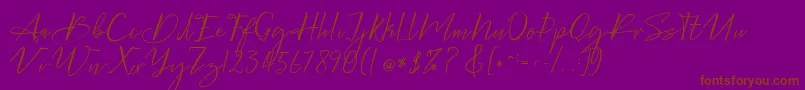 Bellgonate-Schriftart – Braune Schriften auf violettem Hintergrund