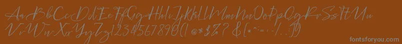 Bellgonate-fontti – harmaat kirjasimet ruskealla taustalla