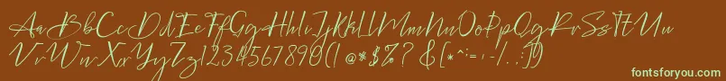 Bellgonate Font – Green Fonts on Brown Background