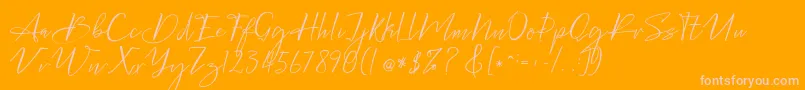 Bellgonate-Schriftart – Rosa Schriften auf orangefarbenem Hintergrund